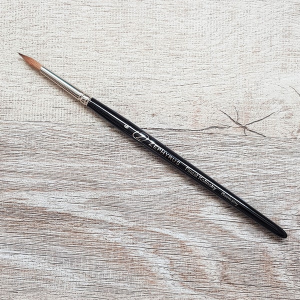 Kolinsky Sable Watercolor Brush Size 6 - Made in Germany - Natural Hair