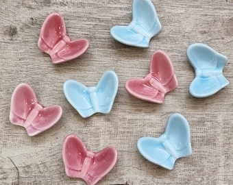 Soporte para pinceles con mariposas revoloteando - Soporte para palillos - Soporte para pinceles - Mariposas de cerámica - Portalápices - Soporte para caligrafía