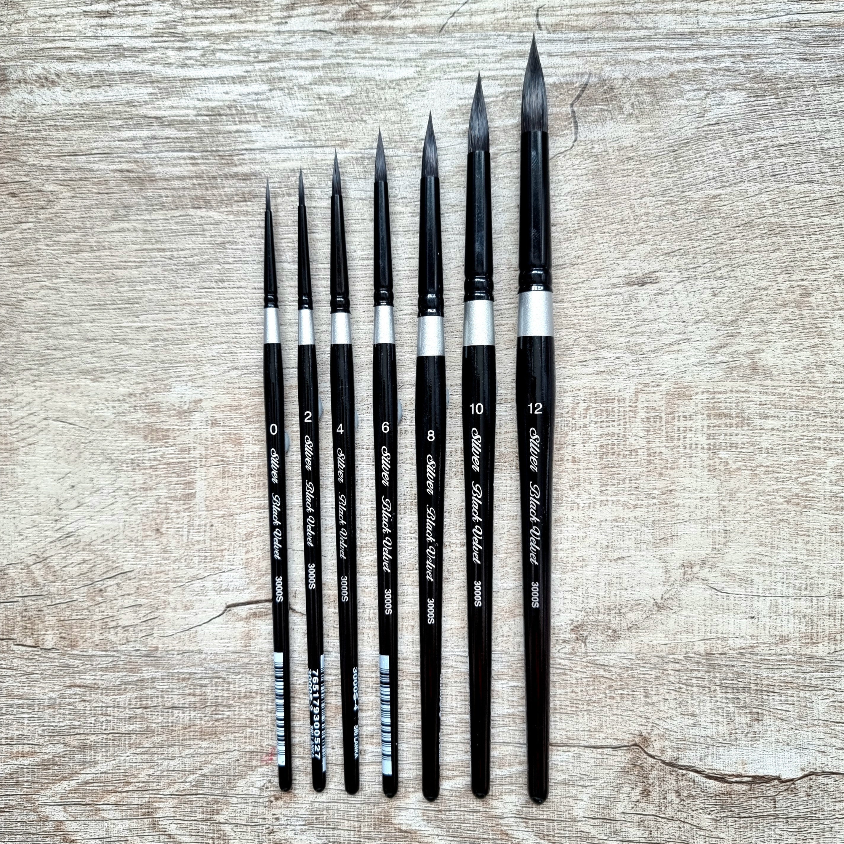 Pro Arte Pointed Round Brush Set Size 8 4/0. Paint Like Harriet Watercolour Brushes  Paintbrush Set Watercolor Brush 