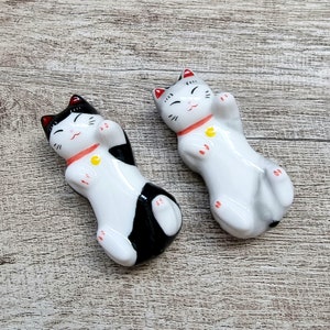 Chonky Cat Brush Rest - Chopstick Holder - Gift for Artist - Cat Figurines - Fat Cats - Chubby Cats - Gifts for Cat Lovers