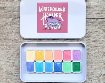 12 Pastel Watercolor Paint Set - ShinHan Extra Fine Artist Water Colors