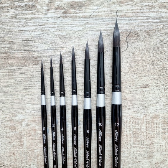 Watercolor Brush Comparison  Silver Black Velvet vs Dainayw