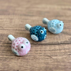 Kawaii Puffer Fish Fugu Chopstick Holder Brush Rest Japanese Porcelain