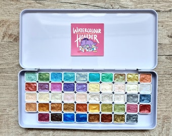 Daniel Smith Luminescent Watercolor Paint Set - 48 Colors - Full Set - Glitter Paint - Metallic Paint - Hand Poured Watercolor Paint