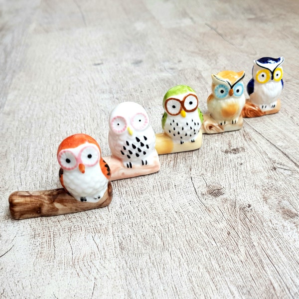 Búhos Kawaii - Reposapinceles - Figura de búho - Soporte para caligrafía - Reposapalillos