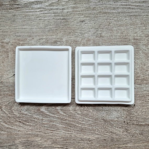 White Porcelain Ceramic Watercolor Palette 20 grids – Artbiz Supply