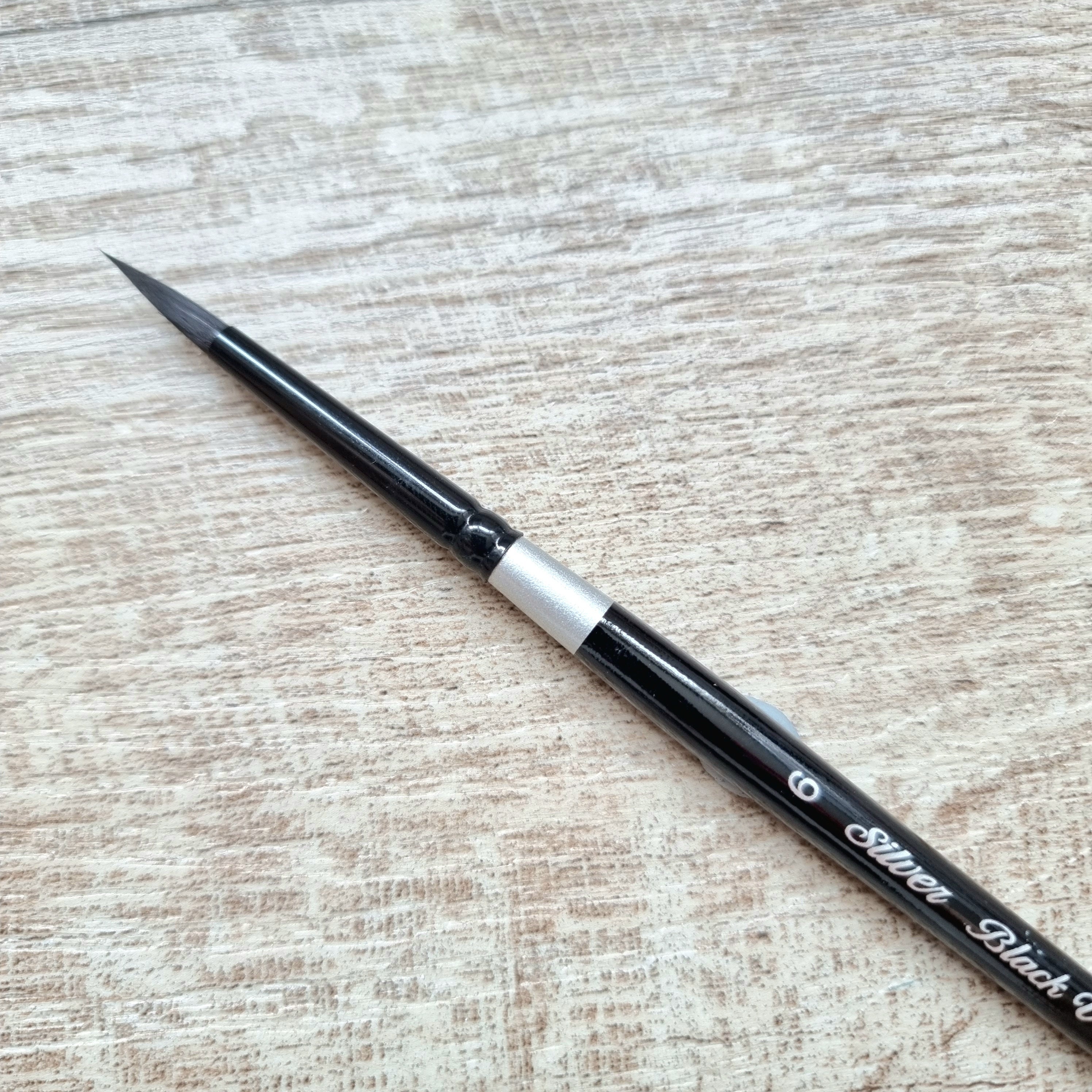 Silver Brush Limited 3000S8 Black Velvet Round Brush for Watercolor Size 8  Short Handle Size - 8
