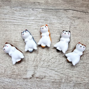 Repose-brosse Husky pour chien endormi | Figurine chien | Porte-baguettes | Repose calligraphie | Repose-stylo | Cadeau pour les amoureux des chiens | Pinceau pour nail art |
