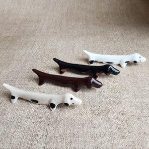 Dachshund - Sausage Dog - Figurine - Brush Rest - Calligraphy Rest - Chopstick Holder - Kawaii