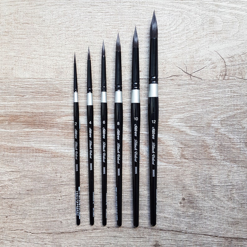 Black Velvet Silver Brush Round 3000S Watercolor Brush Etsy Australia