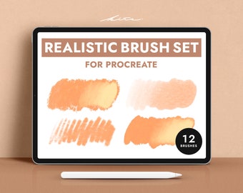 REALISTIC Painting Brush Pack for Procreate | Oil Pastel Gouache Watercolor Colorpencil | Brush set for iPad | 12 Brushes