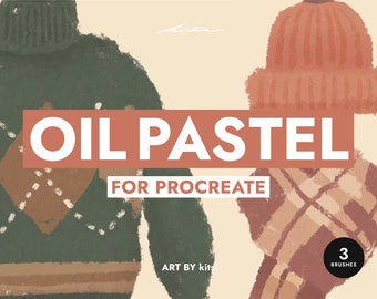 REALISTIC Oil Pastel Brush Kit for Procreate | Brush Set for iPad | Procreate Brushes Pack