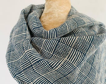 Thai Hand Woven Mud Cloth Indigo Dye/Bed Cover/Shawl/Textile Rustic Home Decor Bridal Shower Vintage/Pure Cotton/Hand Dyed/Natural Dyes