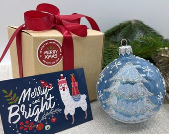 Best Christmas gift, Christmas glass ornament, Personalized Christmas gifts,  business christmas gifts, teacher gift, bulk XMAS gifts