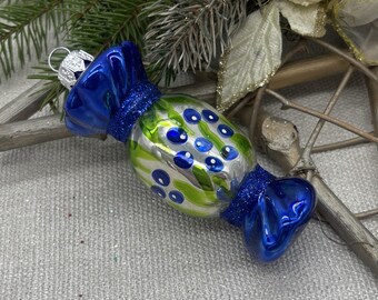 Candy Christmas glass ornament, blown hand painted glass figurine, handmade XMAS glass ornaments, Christmas 2025, Christmas decorations