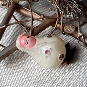 Nesting doll vintage Christmas glass ornaments,1950s Christmas decotaion,soviet Christmas ornaments,antique Christmas ornaments with clip on