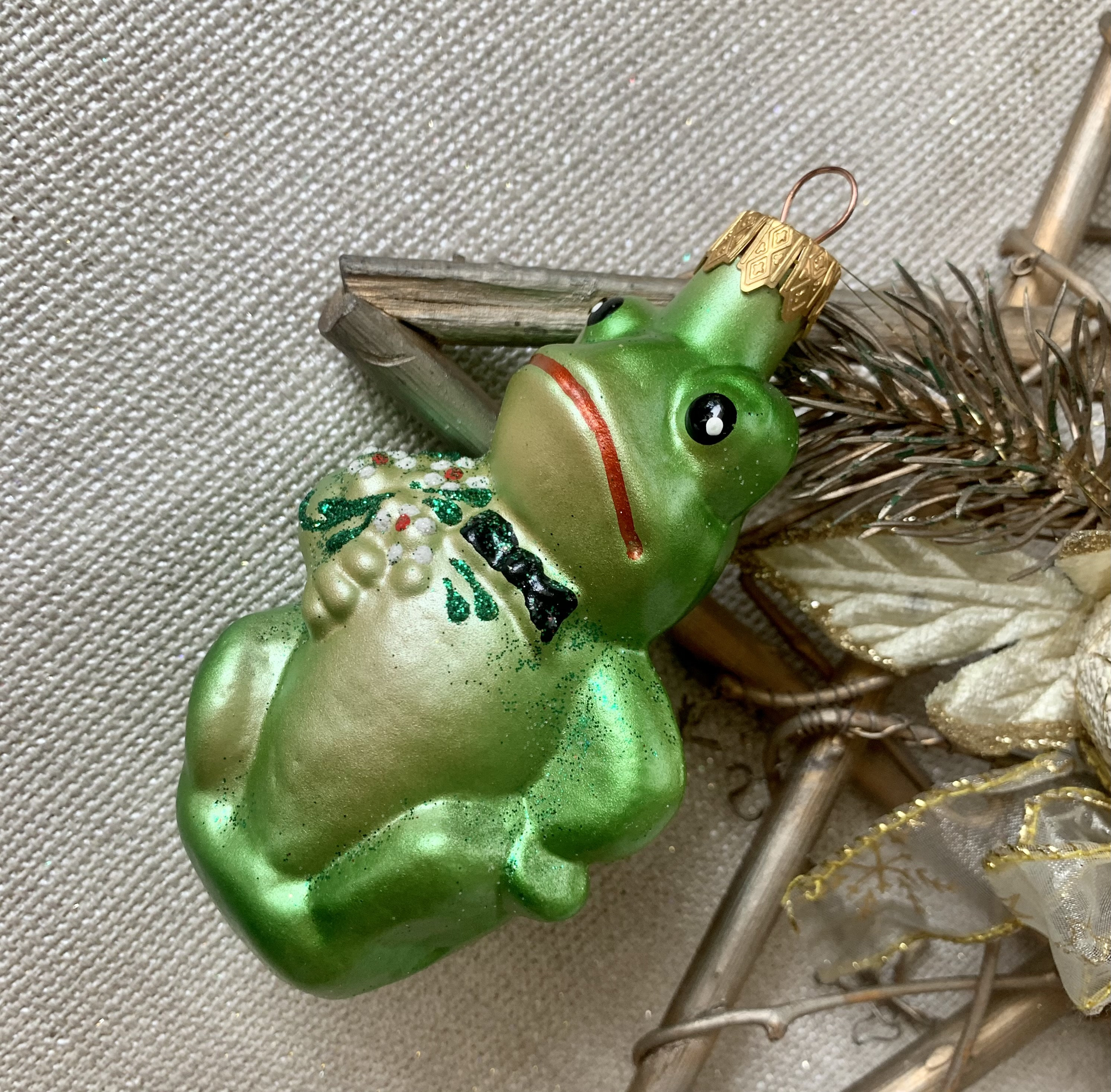 Frog Christmas Glass Ornaments Blown Hand Painted Glass Etsy UK