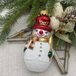 Snowman Christmas glass ornament, family christmas ornament, friend christmas gift, new home christmas ornament 2024 - Festive Holiday Decor