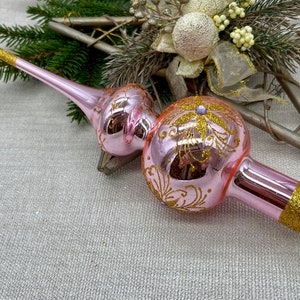 Best friend christmas ornament 2024 Christmas tree topper mercury Glass Finials Tree top Ornament glass tree toppers home decor shiny brite