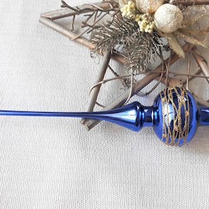 Christmas glass tree topper 9 inch,vintage tree topper Christmas,Glass Finial Xmas Tree top, Festive Spire Ornament, Tree decor