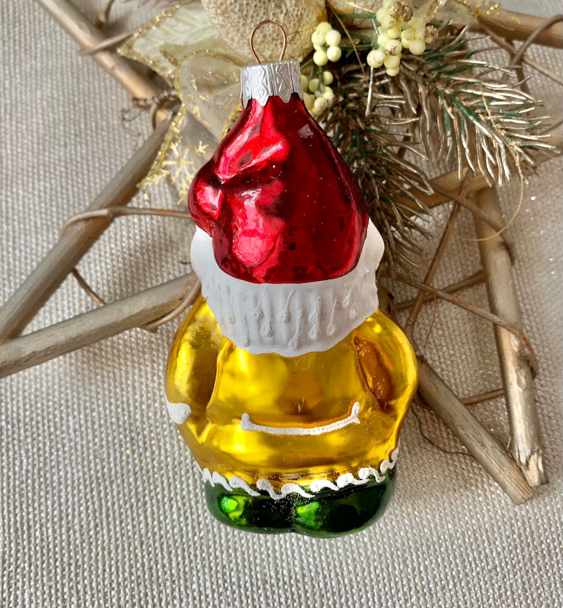 Gnome Christmas glass ornaments blown hand painted glass Etsy