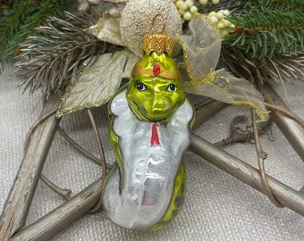 Ornamento natalizio in vetro a forma di serpente, ornamento natalizio per la famiglia, regalo di Natale per gli amici, nuovo ornamento natalizio per la casa 2024 - Decorazioni per le feste