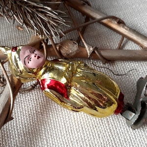 Aladdin vintage Christmas glass ornaments,1950s Christmas decoraion,soviet Christmas glass ornament,antique Christmas ornaments with clip on