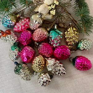 Graipe Sammlung Weihnachtsschmuck, 20 Vintage Weihnachtsglasornamente traditionelle 1950er Jahre Weihnachtsdekorationen, antike XMAS Ornamente