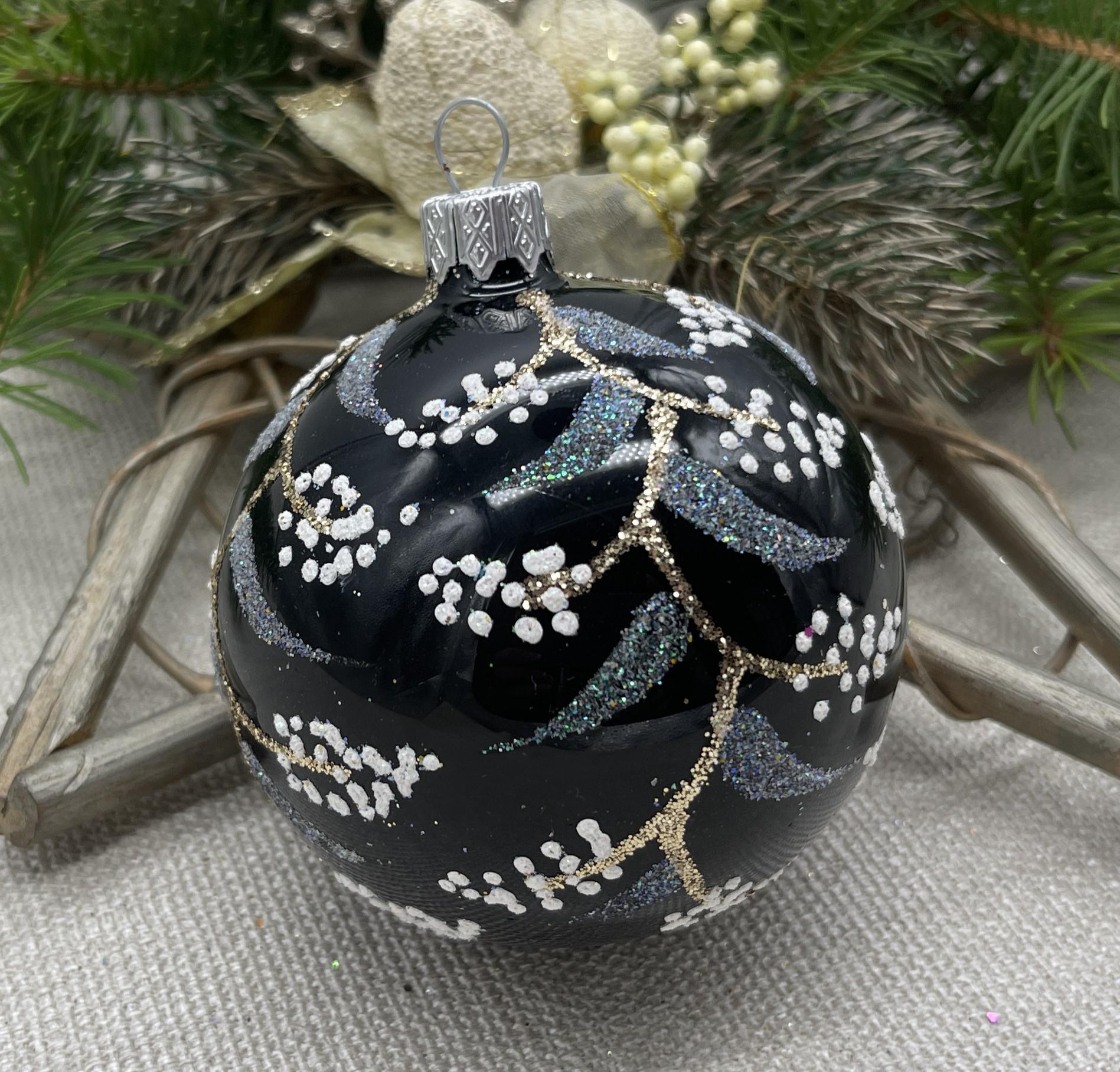 クリスマスオーナメント　手書きグラスボール　オーストリア製 クリスマスオーナメント 手書きグラスボール オーストリア製