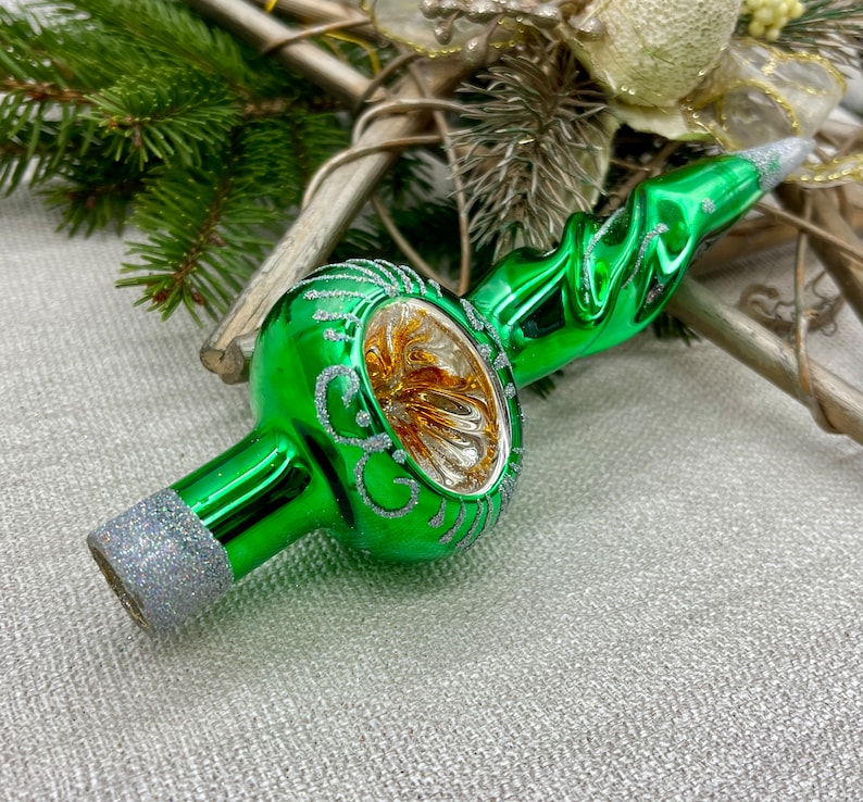 Green Christmas Glass Tree Topper Teacher Christmas Gifts Glass Finial