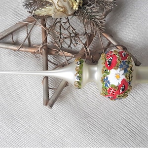 Christmas glass tree topper 9 inch,vintage tree topper Christmas,Glass Finial Xmas Tree top, Festive Spire Ornament, Tree decor