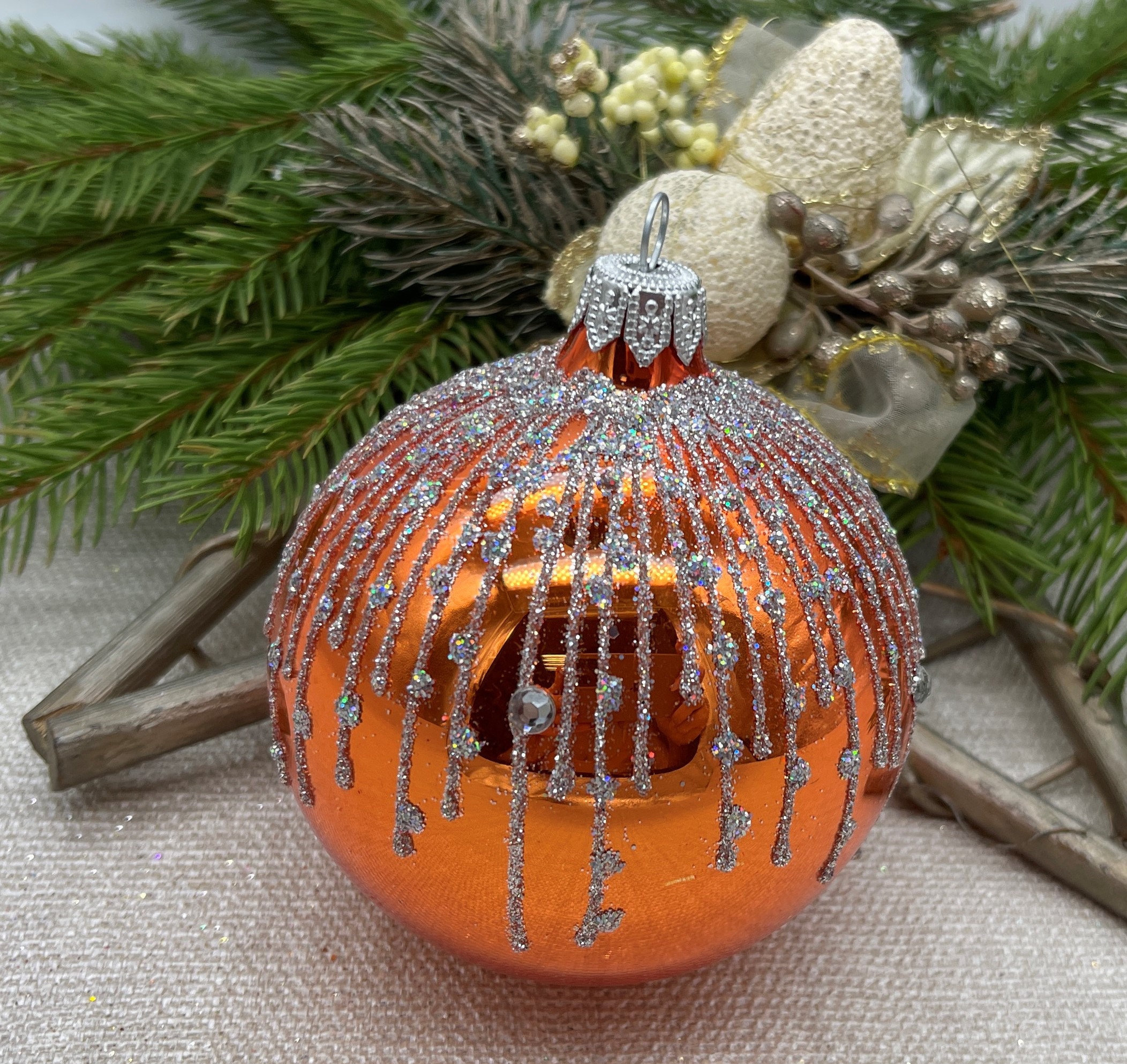 Blown Glass Handmade Christmas Tree Ornaments hand Painted Blown Glass Handmade Christmas Tree Ornaments hand Painted