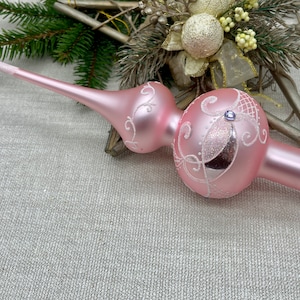 Pink Christmas tree topper mercury Glass Finials Tree top  Ornament glass tree toppers ornaments 2024 christmas gifts, Aunt christmas gift