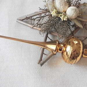 Christmas glass tree topper 9 inch,vintage tree topper Christmas,Glass Finial Xmas Tree top, Festive Spire Ornament, Tree decor