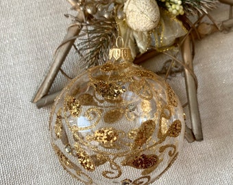 Ball Christmas Ornament 3.9inch, Christmas ornaments  ball traditional glass blowing Hand painted Christmas decorations handmade christmas