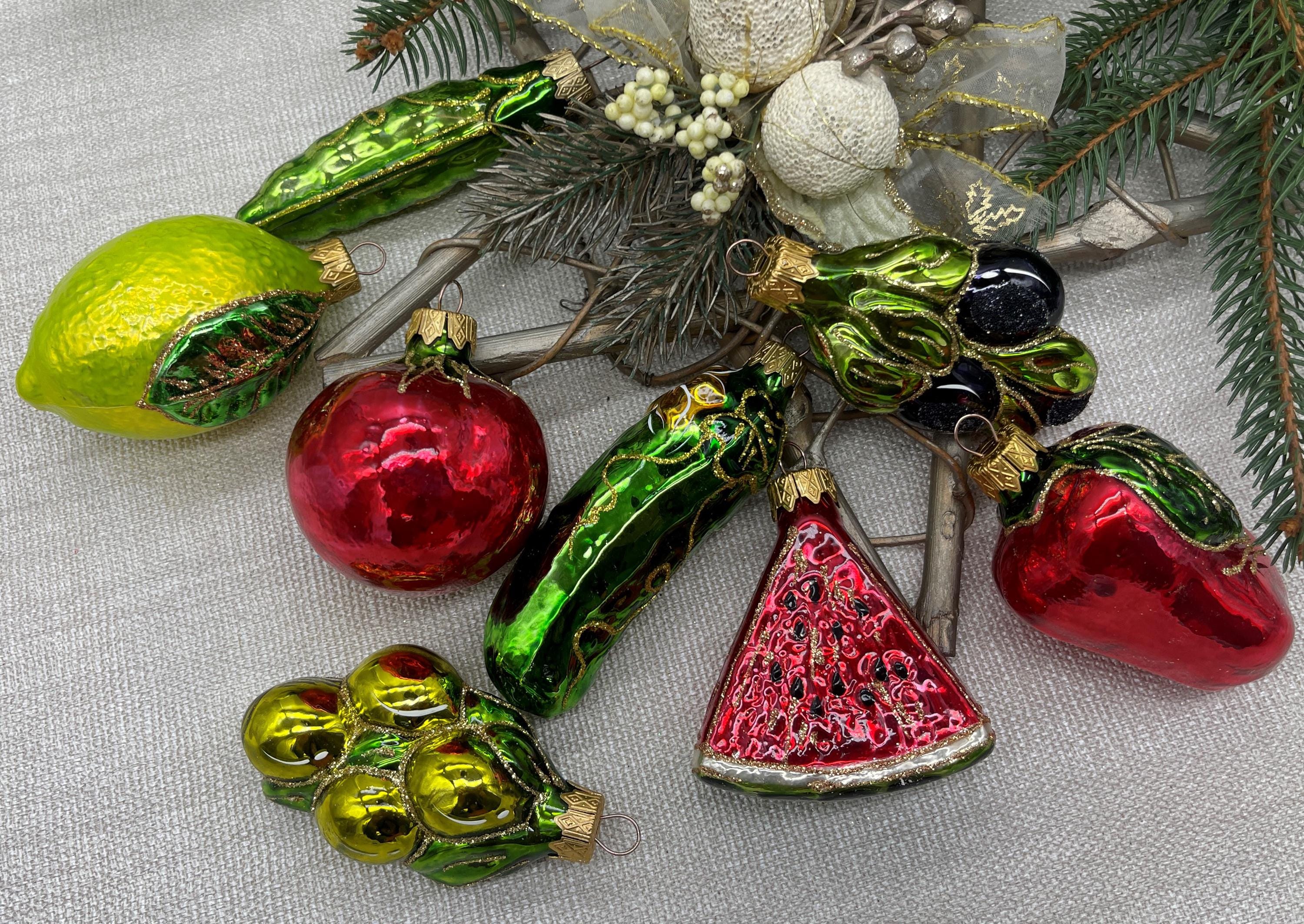 Set of 8 Fruits and Vegetables Collection Christmas Ornament,fruit