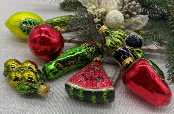 Set of 8 Fruits and Vegetables Collection Christmas Ornament,fruit