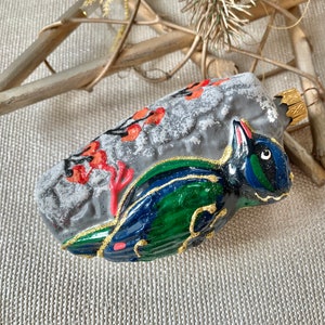 Bird Christmas glass ornaments, blown hand painted glass figurine,Christmas gift, Christmas tree ornaments, home decor, handmade decor 2025