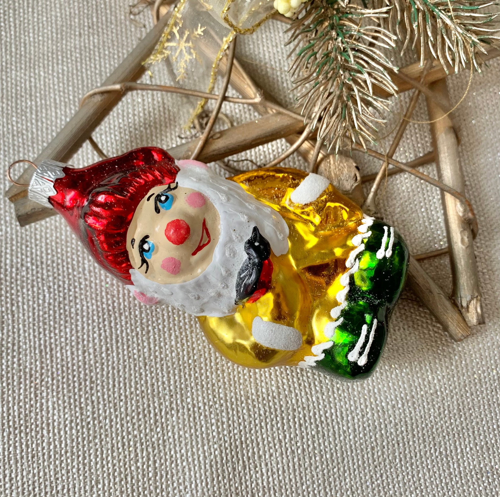Gnome Christmas glass ornaments blown hand painted glass Etsy