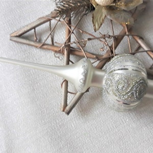 Christmas glass tree topper 1 inch,vintage tree topper Christmas,Glass Finial Xmas Tree top, Festive Spire Ornament, Tree decor