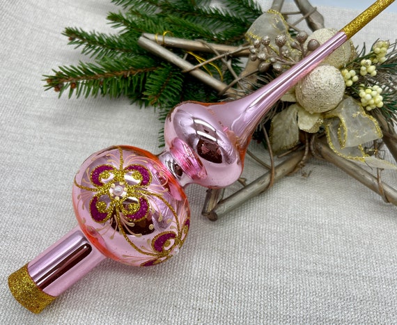 Rosa Christbaumspitze Quecksilber Glas Finials Baumspitze Festliche Turmspitze Ornament Glas Baumspitzen neues Haus Ornamente 2024 Weihnachtsgeschenke