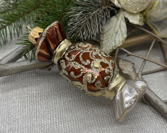 Candy Christmas glass ornament, blown hand painted glass figurine, handmade XMAS glass ornaments, Christmas 2025, Christmas decorations