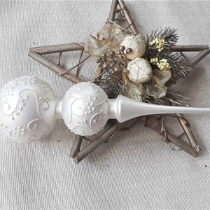 Kerst glazen boomtopper 11 inch, vintage boomtopper kerst, glazen kruisbloem kerstboom, feestelijk torenspitsornament, boomdecor