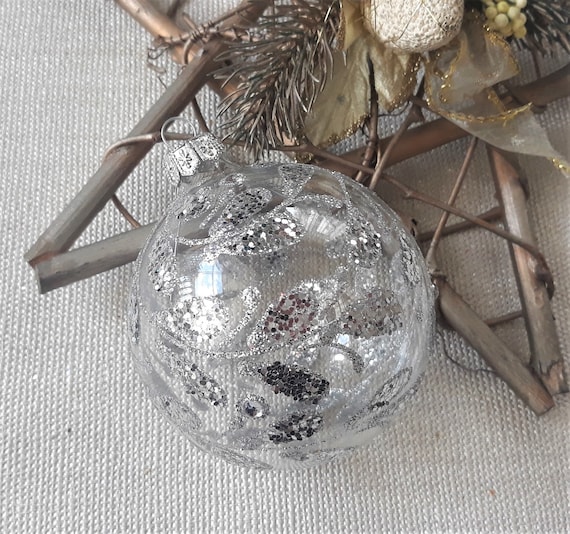 Weihnachten Glaskugel Ornament, handgemalte Weihnachtsglaskugeln, traditionelle Weihnachtsglaskugel, handgefertigte Weihnachtsdekoration