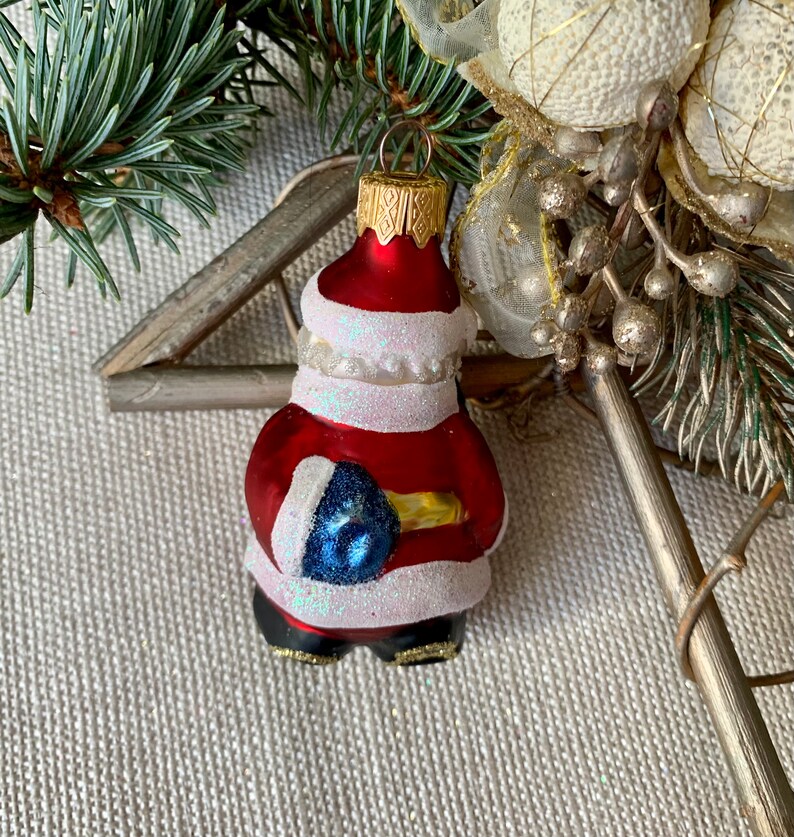 Santa Christmas glass ornaments, blown hand painted glass figurine, handmade Christmas ornament, Christmas gift 2022 image 8