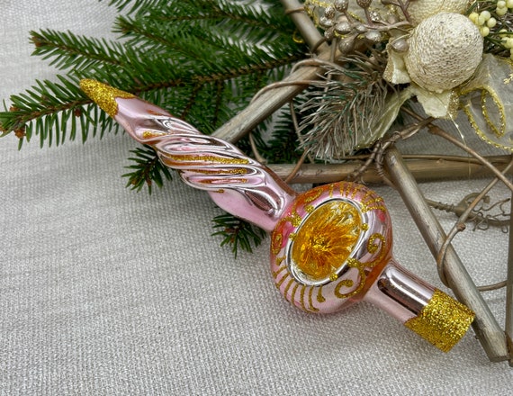 PINK Weihnachten Glas Baum Spitze beste Freund Weihnachten Geschenke Glasknauf Weihnachtsbaum Spitze, Christbaumschmuck Christbaumspitze Glas Spitze