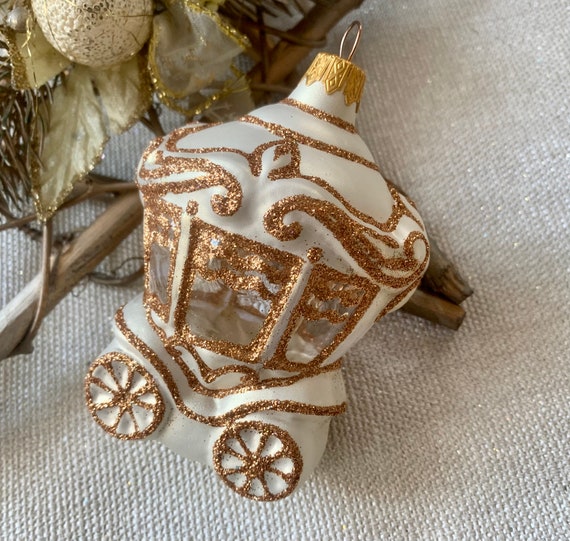 Coach Christmas Glass Ornaments, Blown Hand Painted Glass Figurine