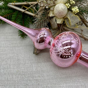 Best friend christmas ornament 2024 Christmas tree topper mercury Glass Finials Tree top Ornament glass tree toppers home decor shiny brite