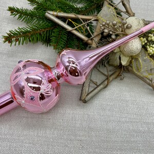 Pink Christmas tree topper mercury Glass Finials Tree top  Ornament glass tree toppers ornaments 2024 christmas gifts, Aunt christmas gift