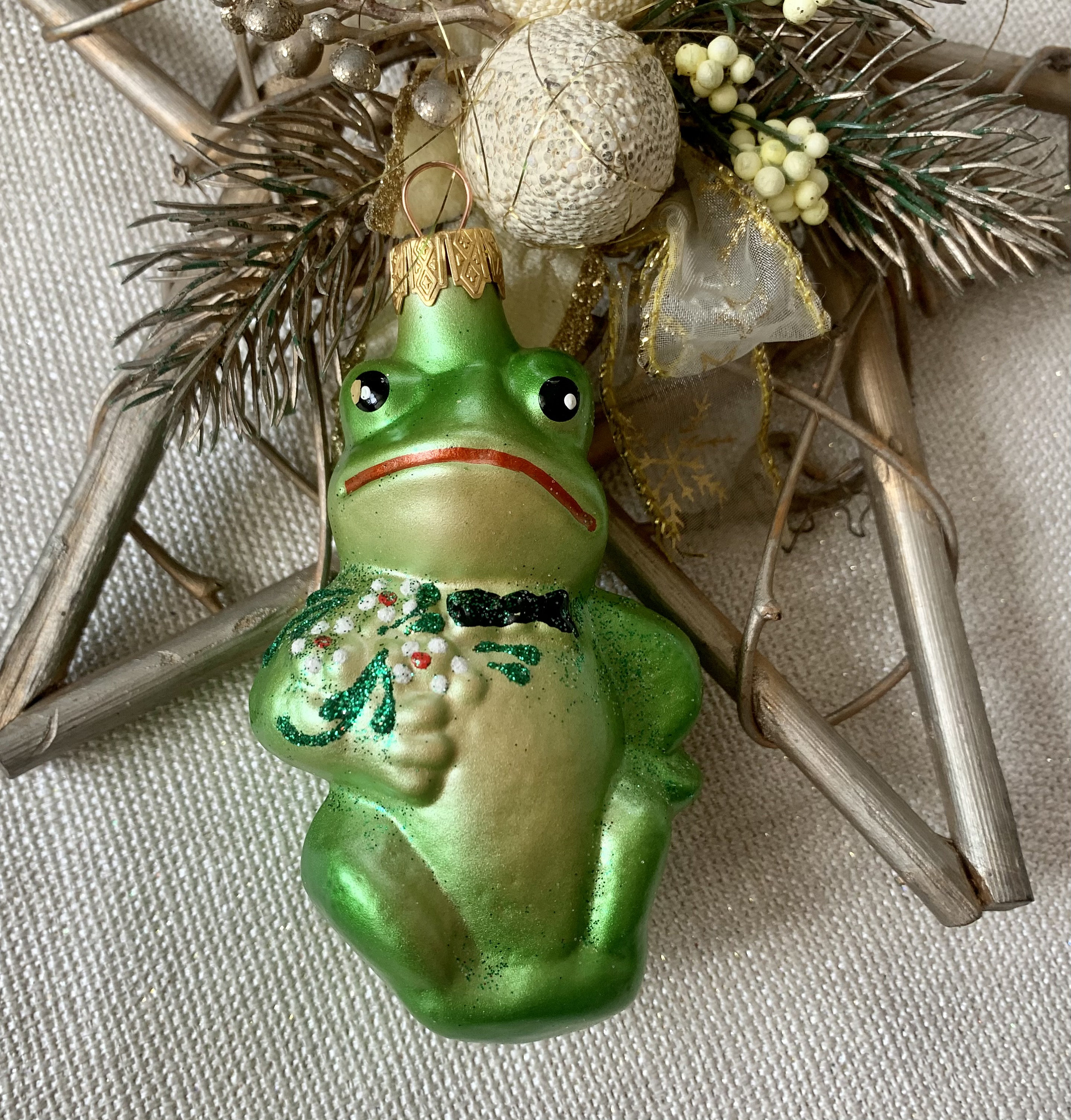 Frog Christmas Glass Ornaments Blown Hand Painted Glass Etsy UK